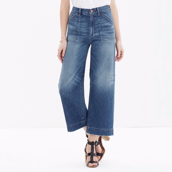 Madewell Denim - Madewell Wide Leg Crop Denim Jeans